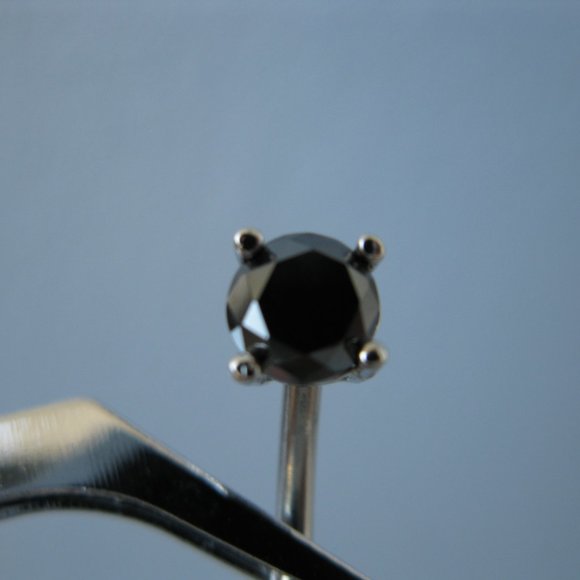 2.75ctw REAL BLACK DIAMOND BELLY RING, 2 DIA'S, APPRAISAL, FREE DIAMOND TESTER - Picture 11 of 12